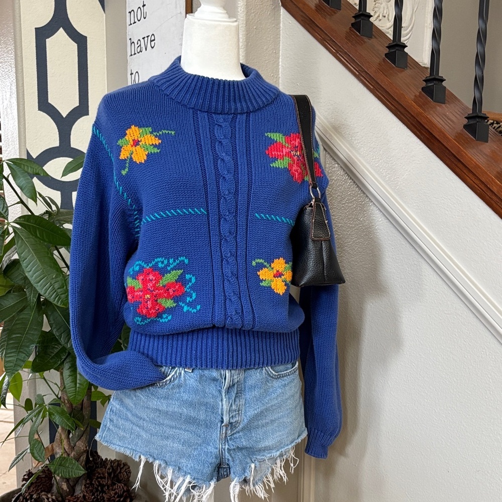 Vintage Liz Sport Cottagecore Floral Sweater 🤩